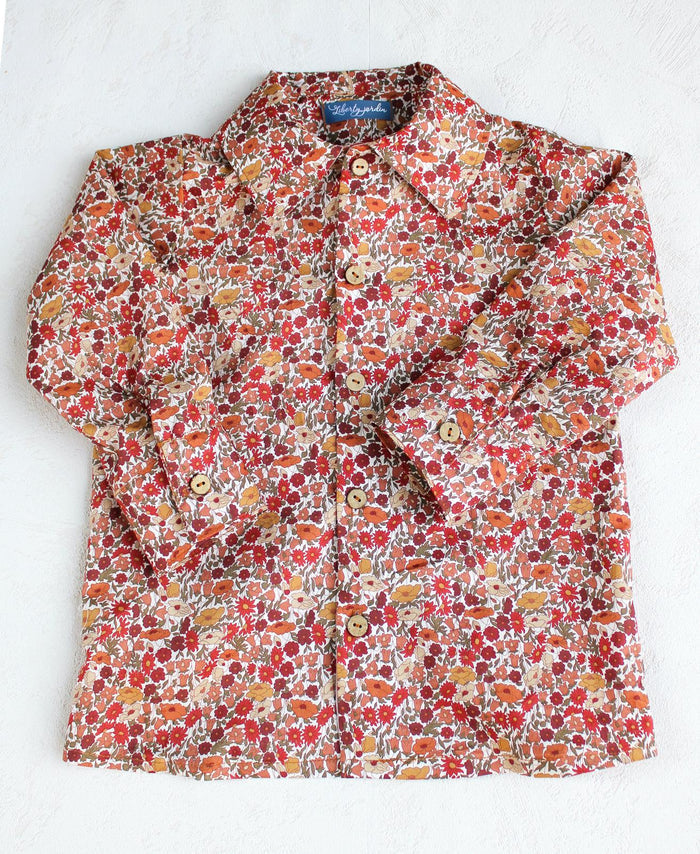 Liberty of London Cotton Print Boy Shirt: Long Sleeves, Button-Up