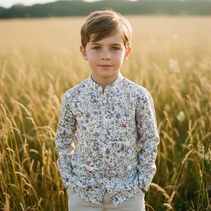 Liberty of London Cotton Print Boy Shirt: Long Sleeves, Button-Up