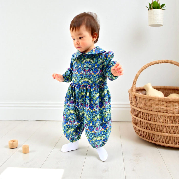Liberty Overalls Long Sleeves Peter Pan Collar