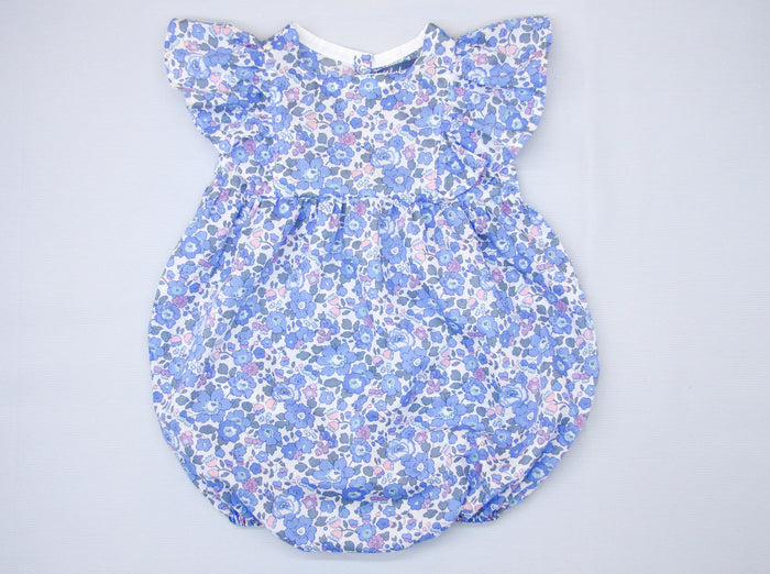 Liberty Print Baby Romper: Floral Cotton Bubble, Newborn Gift