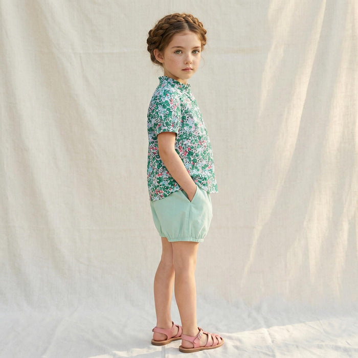 Liberty Tana Lawn Ruffle Collar Top, Ditsy Floral Print Blouse, Cotton Handmade Clothing
