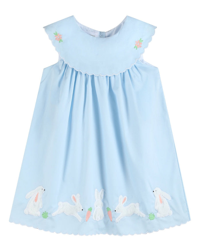 Light Blue Bunny and Flowers Dress - Lil Cactus