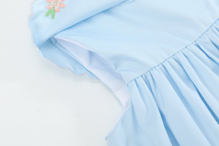 Light Blue Bunny and Flowers Dress - Lil Cactus