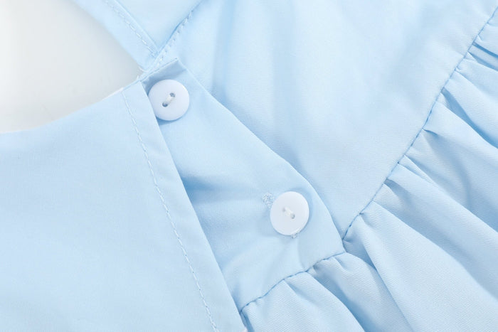Light Blue Bunny and Flowers Dress - Lil Cactus