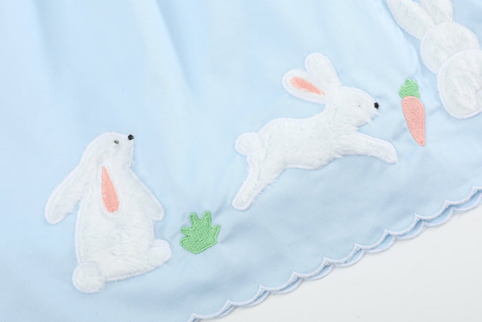 Light Blue Bunny and Flowers Dress - Lil Cactus