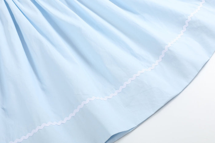 Light Blue Crosses Smocked Bishop Dress - Lil Cactus