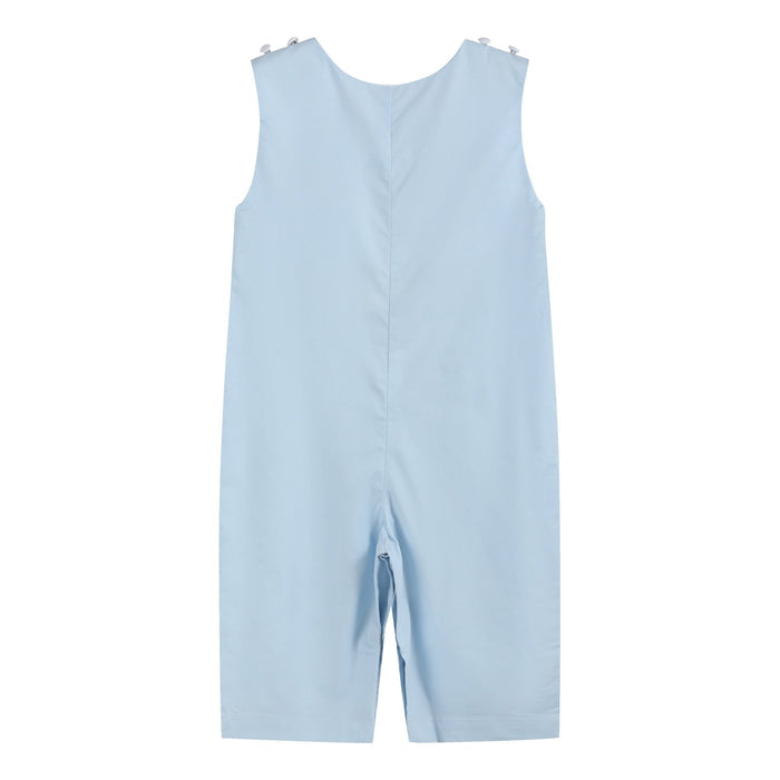 Light Blue Crosses Smocked Overalls - Lil Cactus