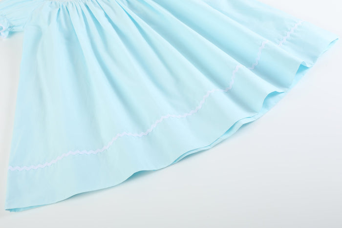 Light Blue Daisy Smocked Bishop Dress - Lil Cactus