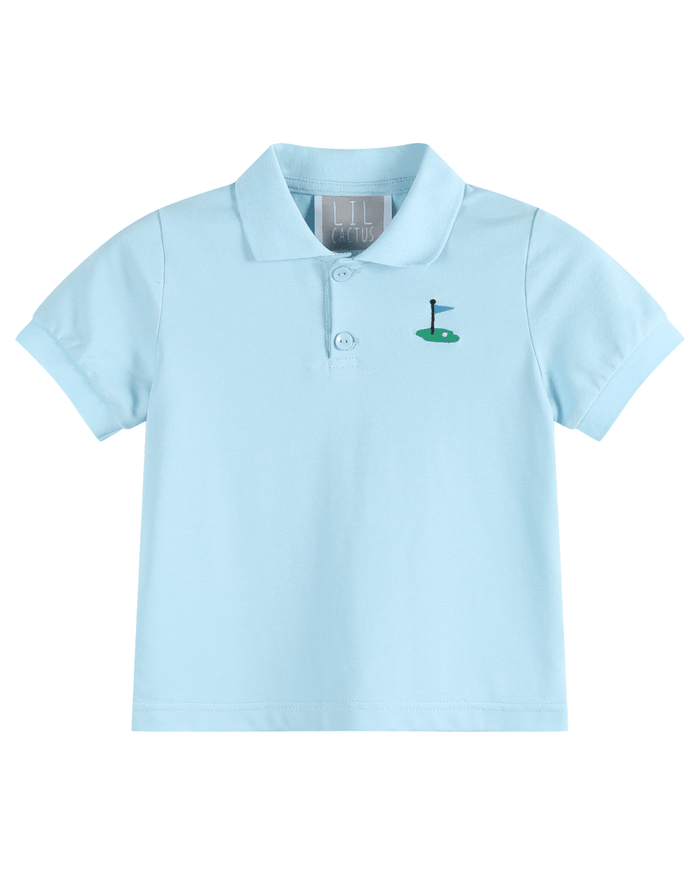 Light Blue Golf Hole Polo Shirt - Lil Cactus