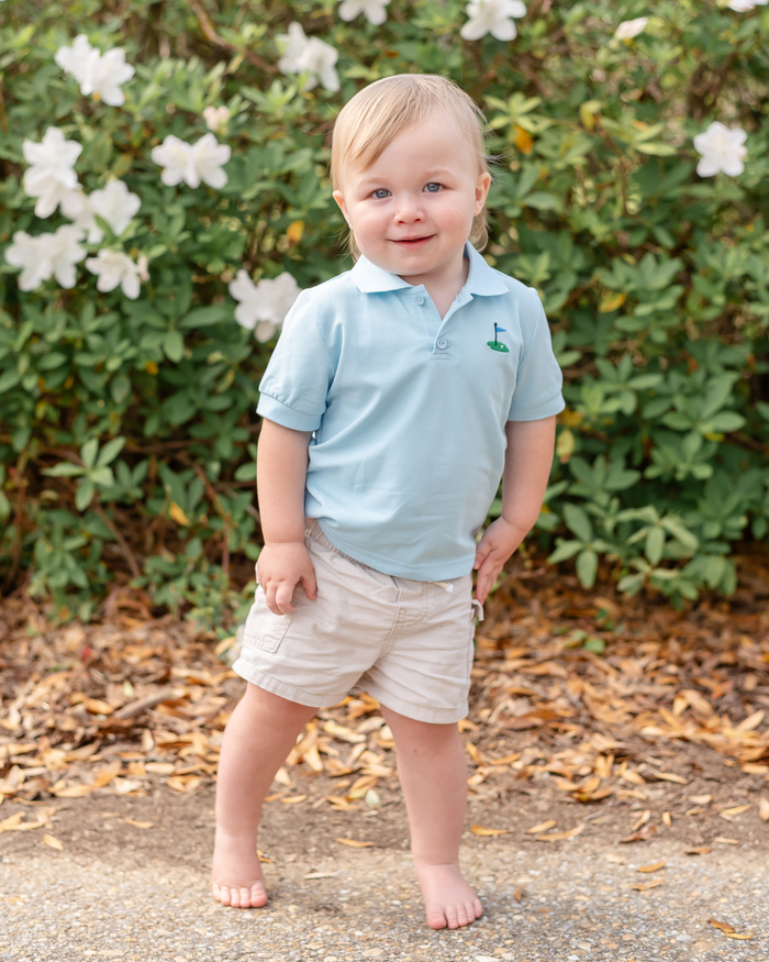 Light Blue Golf Hole Polo Shirt - Lil Cactus