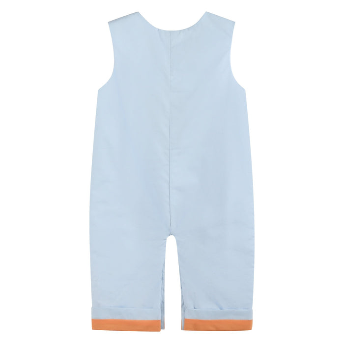 Light Blue Pumpkin Applique Overalls - Lil Cactus