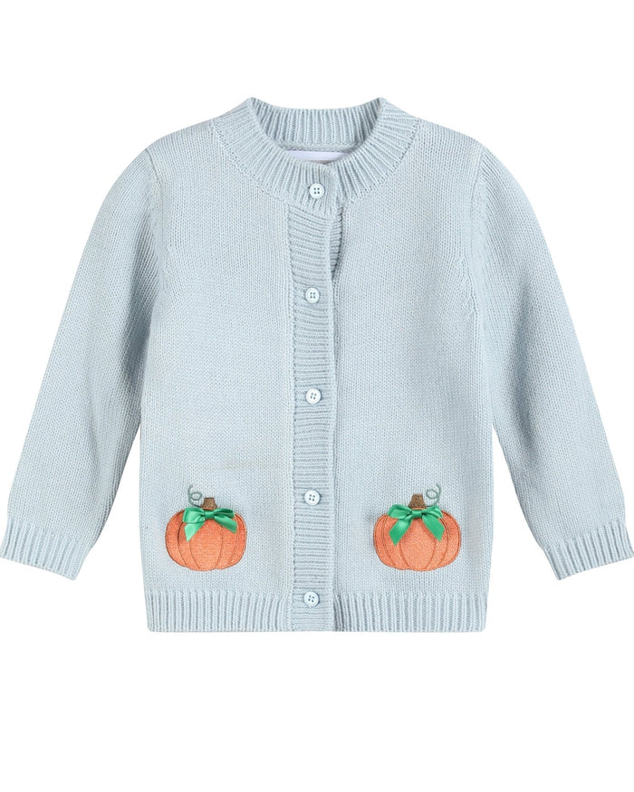 Light Blue Pumpkin Girls Cardigan - Lil Cactus