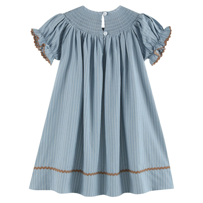 Light Blue Puppy Smocked Bishop Dress - Lil Cactus