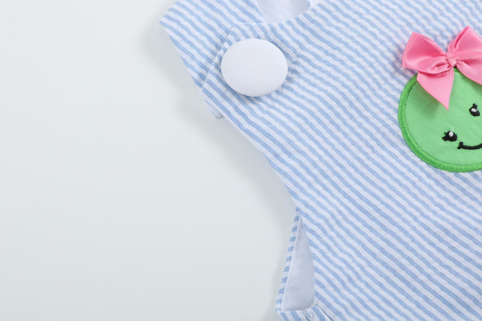 Light Blue Seersucker Turtle 2pc Bloomer Set - Lil Cactus