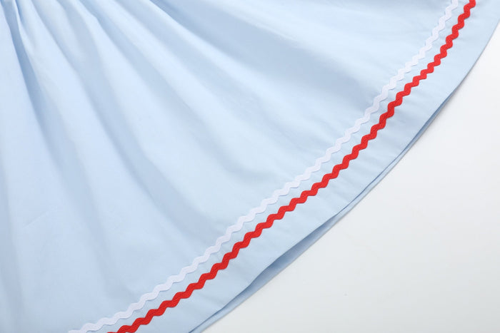 Light Blue USA Flag Smocked Dress - Lil Cactus