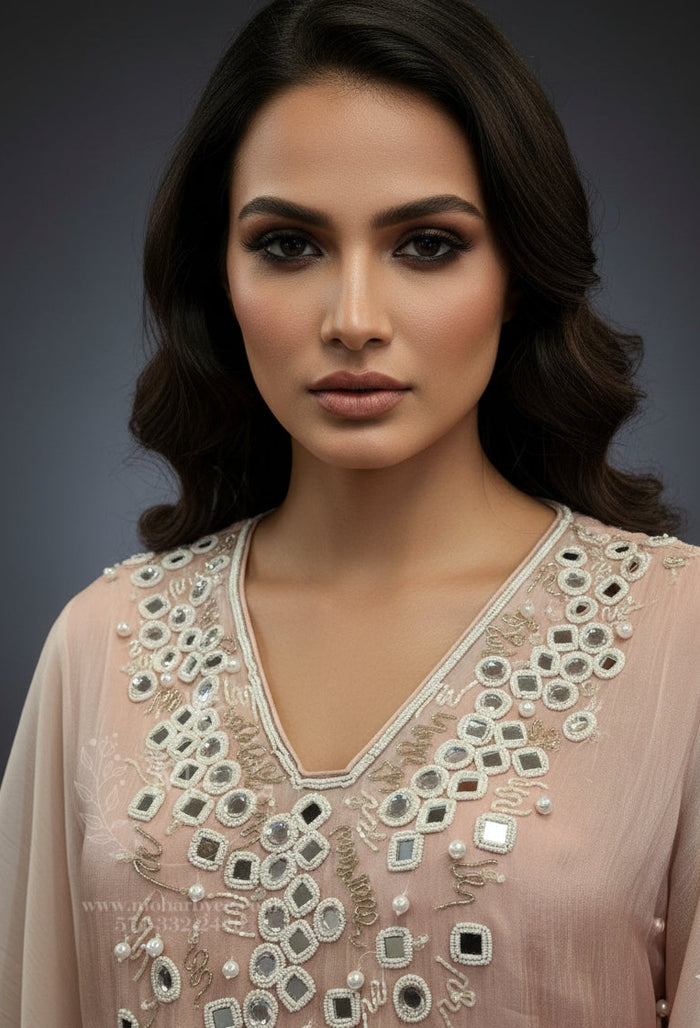 Light Blush Pink Indo-Western