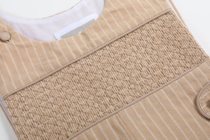 Light Brown Pinstripe Smocked Jon Jons - Lil Cactus