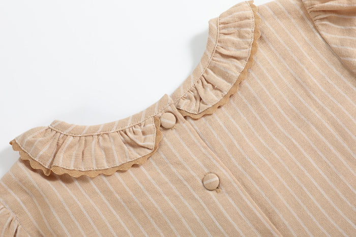 Light Brown Smocked Ruffle Dress - Lil Cactus
