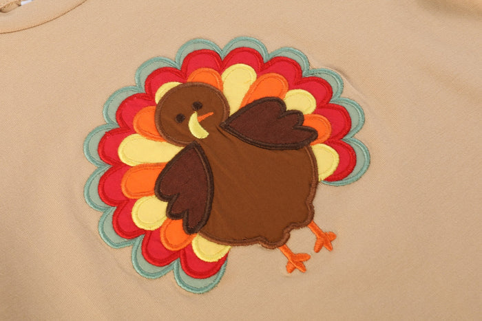 Light Brown Turkey Shirt and Sage Green Pants Set - Lil Cactus