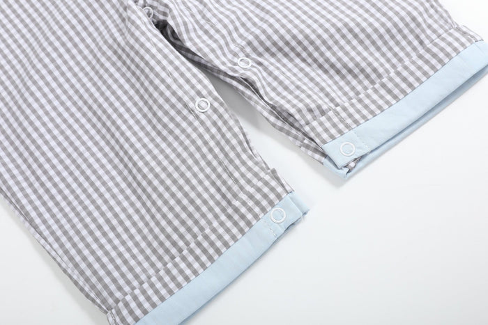 Light Gray Mallard Smocked Overalls - Lil Cactus