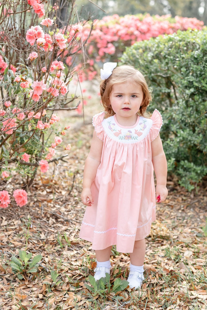 Light Pink Easter Smocked Bishop Dress - Lil Cactus