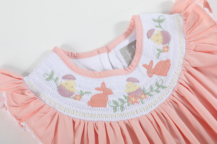 Light Pink Easter Smocked Bishop Dress - Lil Cactus