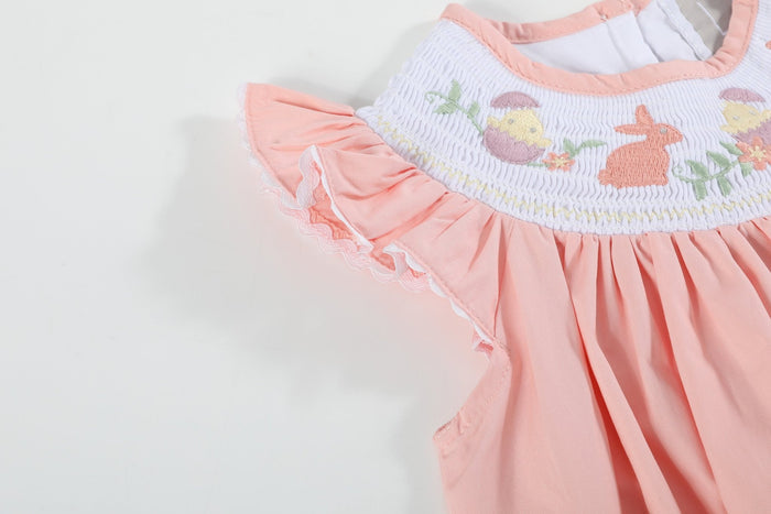 Light Pink Easter Smocked Bishop Dress - Lil Cactus