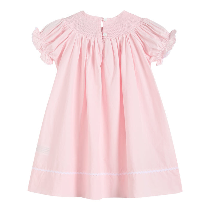Light Pink Daisy Smocked Bishop Dress - Lil Cactus