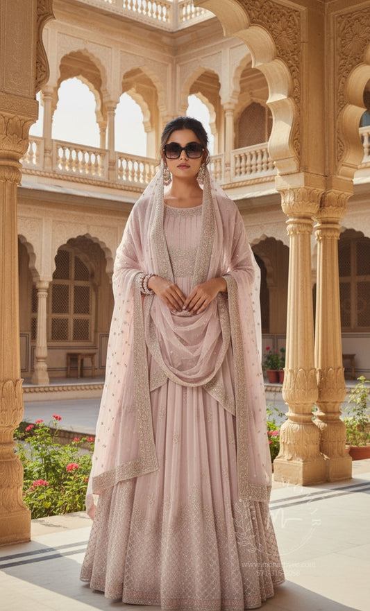 Light Pink Embellished Lehenga Choli