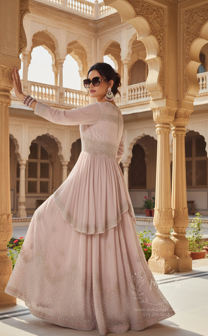 Light Pink Embellished Lehenga Choli