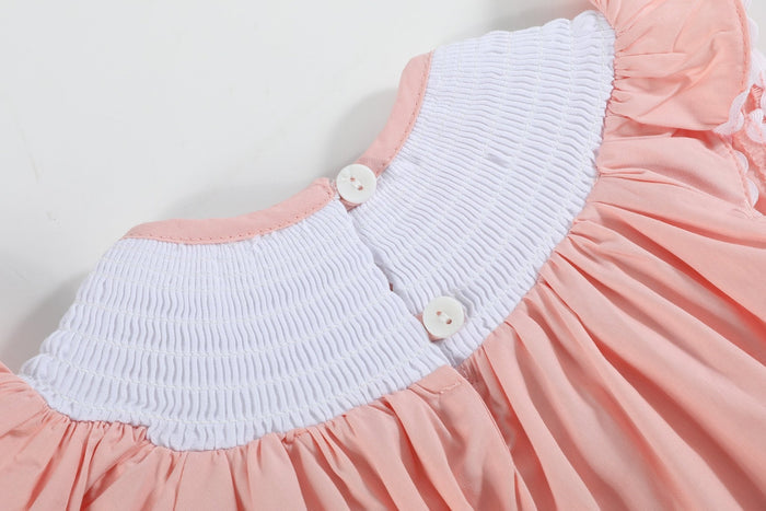 Light Pink Easter Smocked Flutter Romper - Lil Cactus