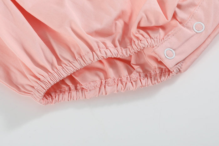 Light Pink Easter Smocked Flutter Romper - Lil Cactus