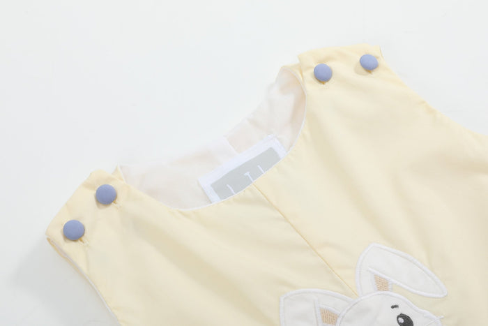 Light Yellow Bunny Shortalls - Lil Cactus