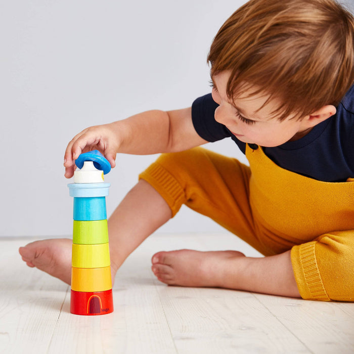 Lighthouse Wooden Rainbow Stacker - Babies in Bloom