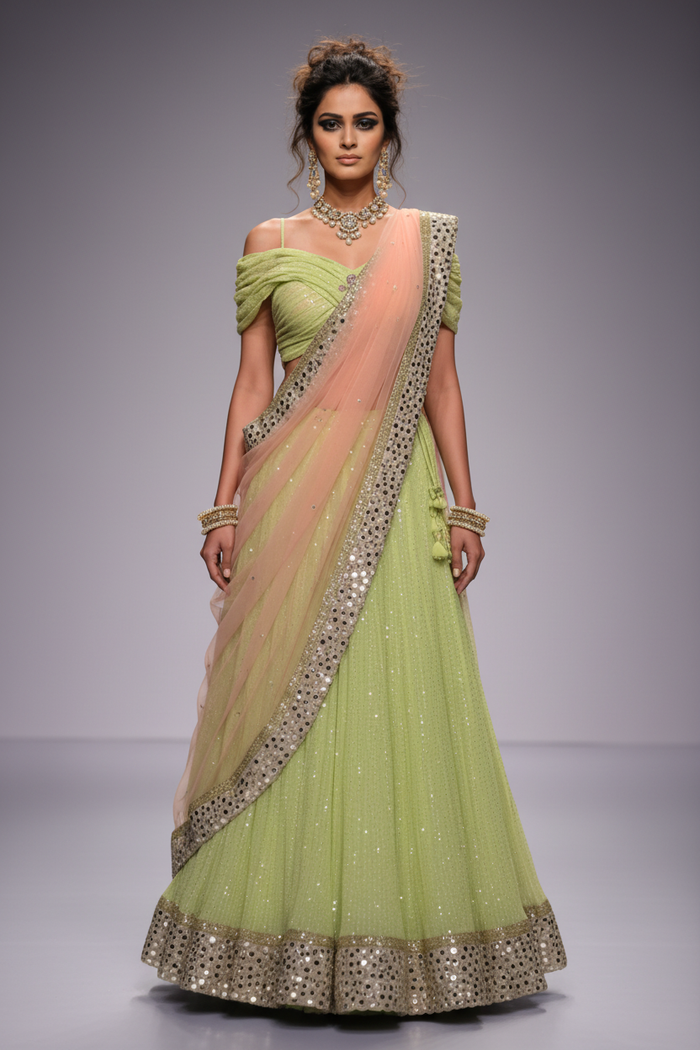 Lime Green Lehenga Set