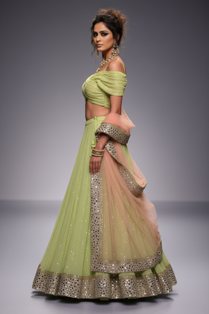 Lime Green Lehenga Set