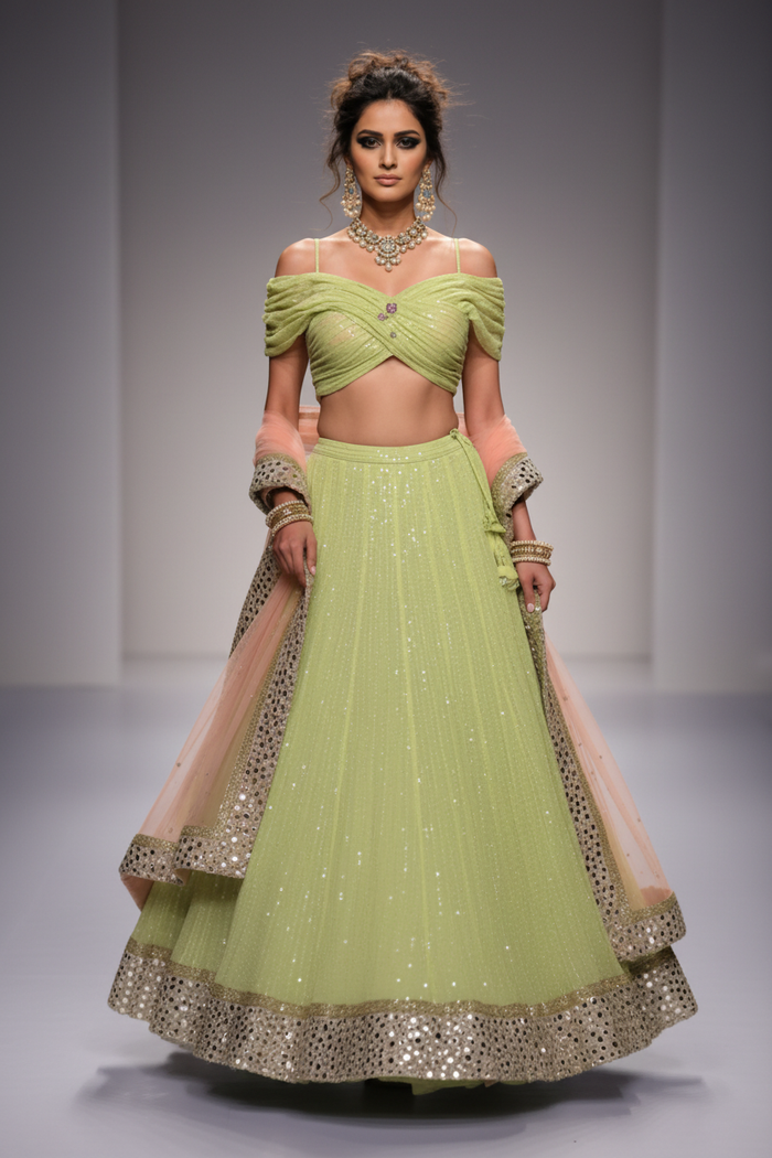 Lime Green Lehenga Set