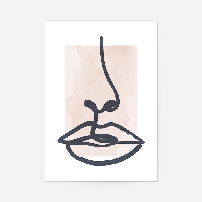 Lips Drawing Watercolour Style Print 40x50cm Clearance Print, unframed