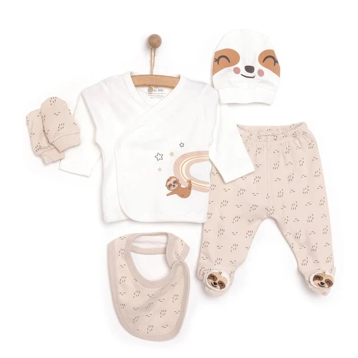 Little Life Boy 5 Piece Newborn Set - Light Brown Light Brown - ebebek