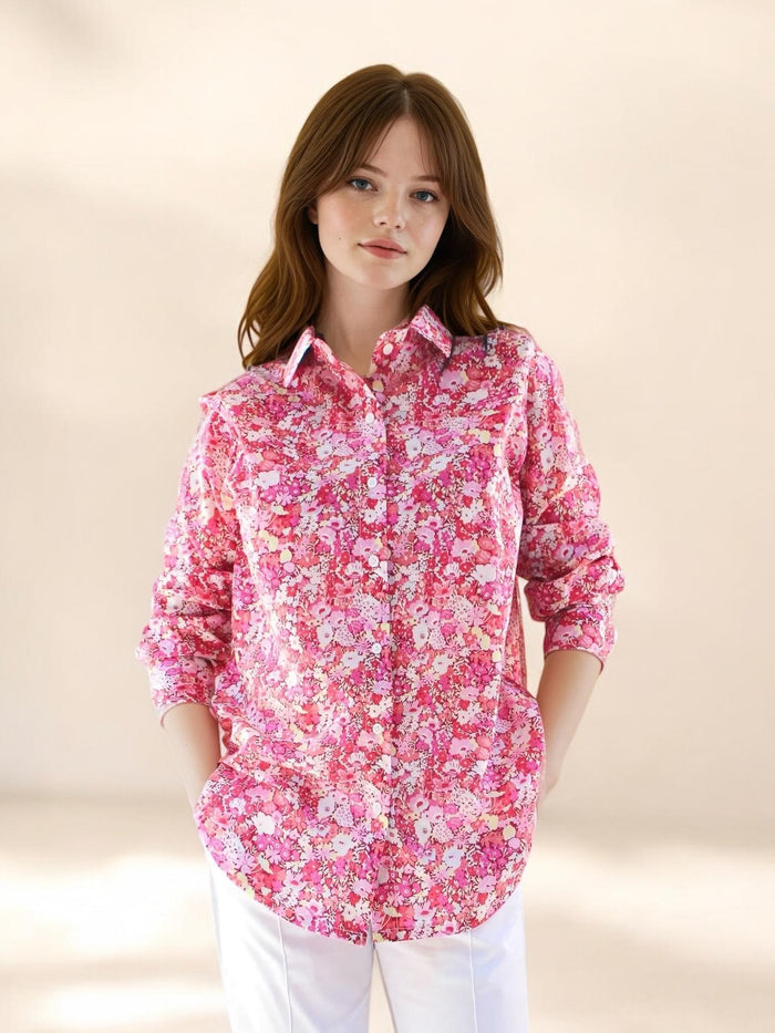 Long Sleeve Liberty London Shirt: Button Through, Ditsy Floral Print