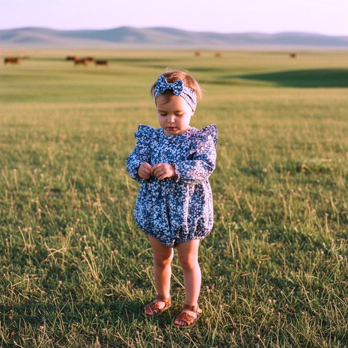 Long Sleeve Ruffle Liberty London Baby Bubble Playsuit Romper