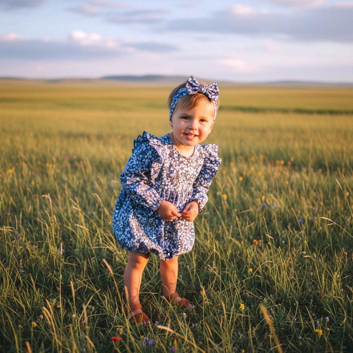 Long Sleeve Ruffle Liberty London Baby Bubble Playsuit Romper