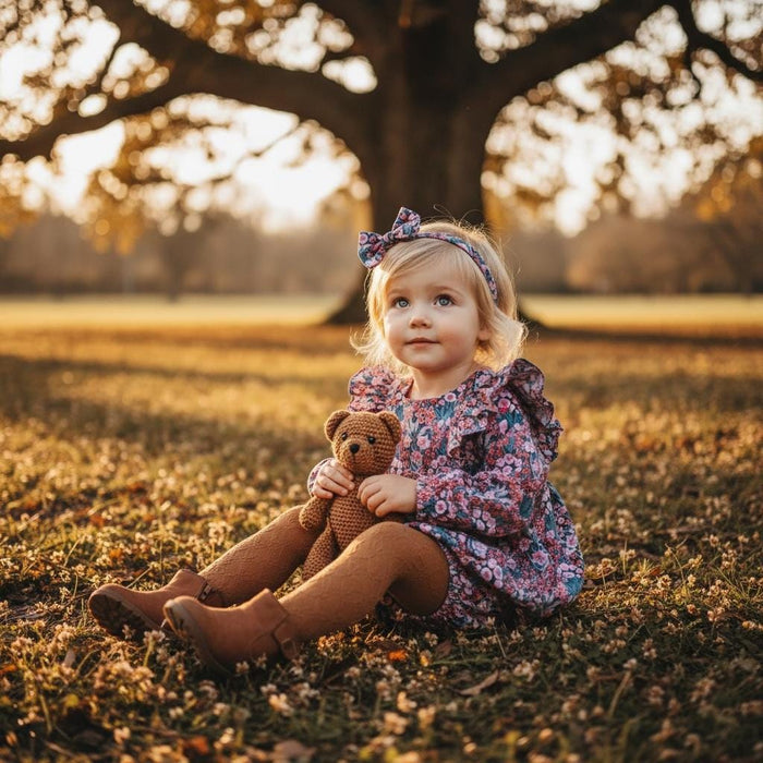 Long Sleeves Liberty Print Baby Bubble Romper: Ditsy Floral Cotton, Ruffle Playsuit Onesie