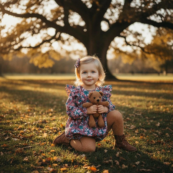 Long Sleeves Liberty Print Baby Bubble Romper: Ditsy Floral Cotton, Ruffle Playsuit Onesie