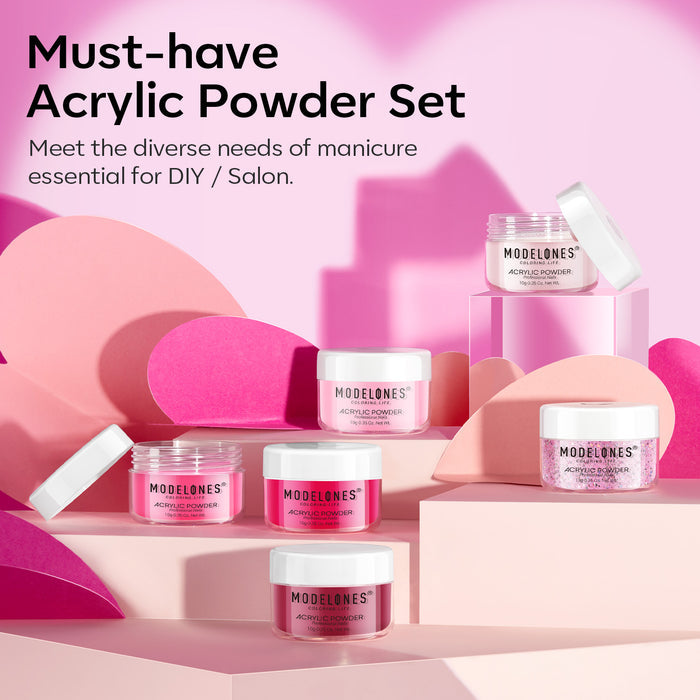 Lovestruck Blush - 6Pcs Acrylic Powder Set (0.35 Oz) Acrylic Powder Set MODELONES #
