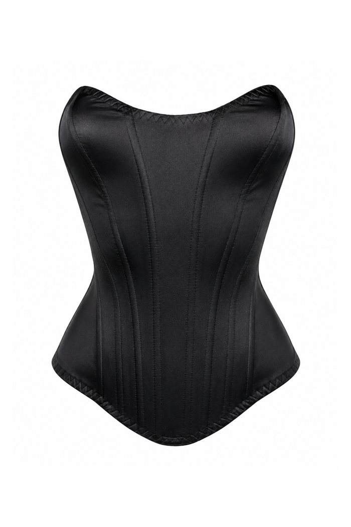 Lyra black satin corset for Yasushka