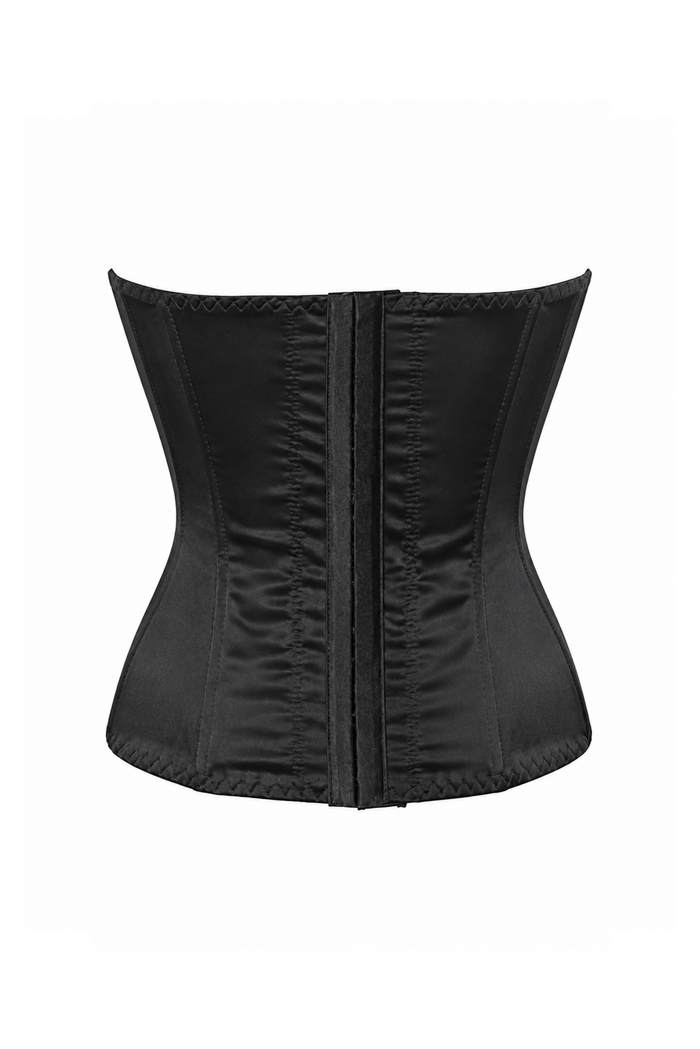 Lyra black satin corset for Yasushka