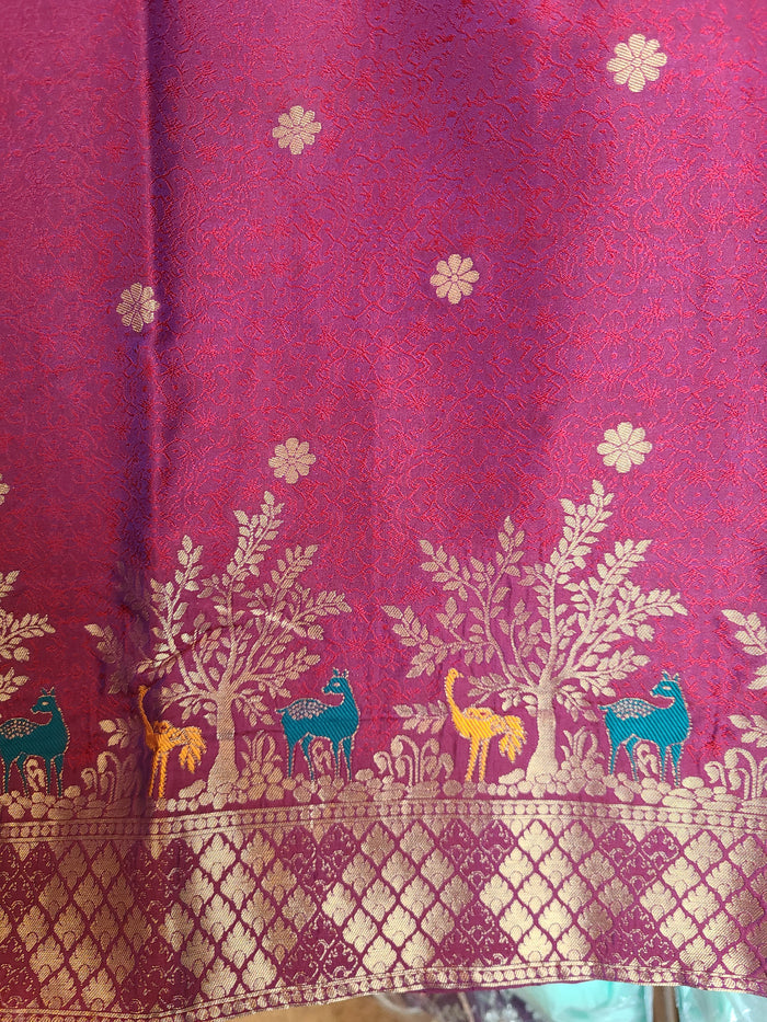 Magenta Banarasi Silk Kurta