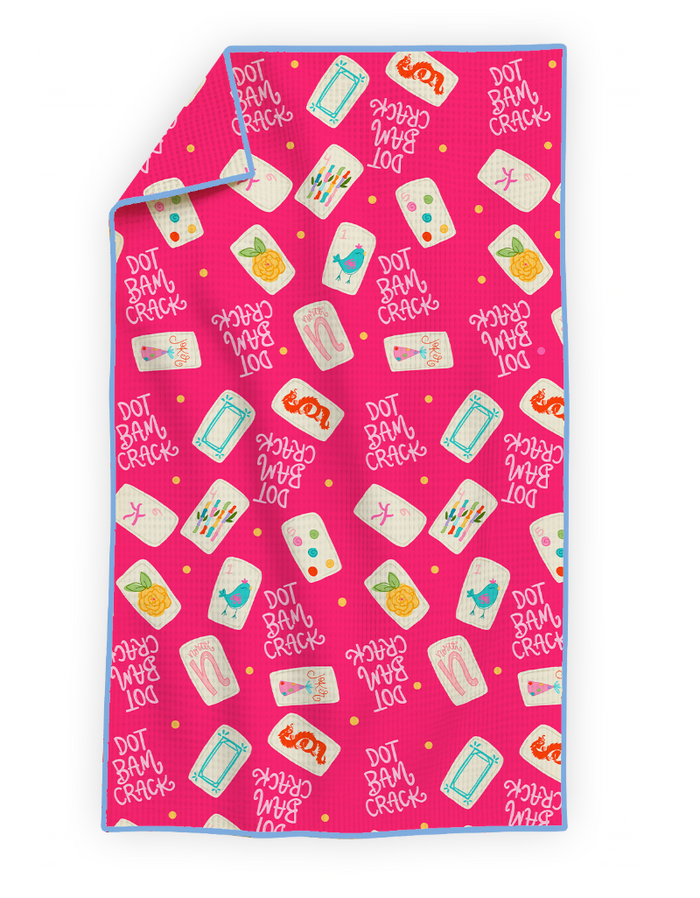 Mahjong- Microfiber Waffle Weave Tea Towel