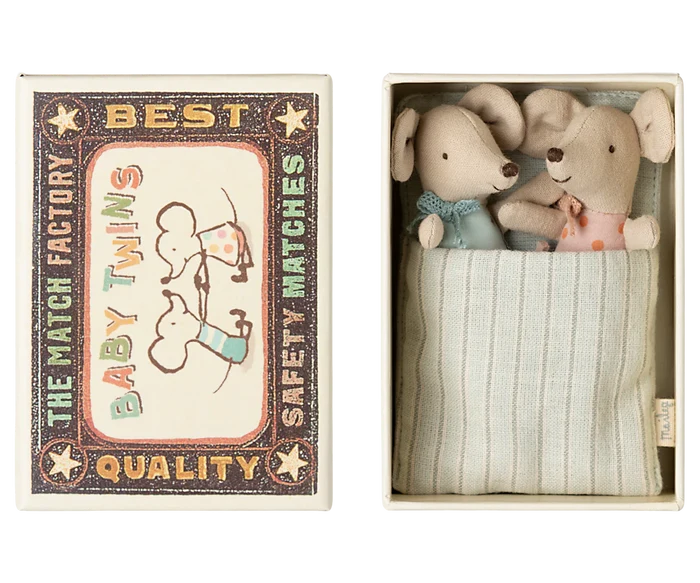 Maileg - Twins Baby Mice in Matchbox